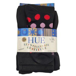 Hue Black Seamless Legging & Polka Dot Sock Bundle L/XL Polyester/Spandex
